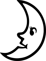 Mark 784: Crescent moon with a face in profile and one open eye. Heavenly bodies, designed by Taiji Kawajiri for Kao Soap Company. Trademarks & Symbols Vol. 2, Kuwayama, 1973.