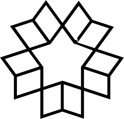 Mark 788: Five point star built from outlined diamond tiles. Heavenly bodies, designed by Stefan Kantscheff. Trademarks & Symbols Vol. 2, Kuwayama, 1973.