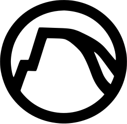 Mark 796: Angular mountain ridge with a smooth curved slope in a ring. Minerals, designed by G. Dean Smith for Yosemite Park and Curry Co. Trademarks & Symbols Vol. 2, Kuwayama, 1973.