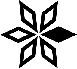 Mark 797: Six pointed snowflake of outlined diamond shapes. Minerals, designed by Dickens Design Group for Diamond Crystal Salt Co. Trademarks & Symbols Vol. 2, Kuwayama, 1973.