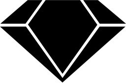 Mark 800: Cut diamond in profile with a white facet outline. Minerals, for Kashimura. Trademarks & Symbols Vol. 2, Kuwayama, 1973.