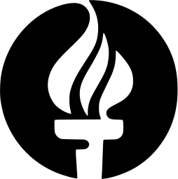 Mark 801: White torch with a flame rising from a black disc. Minerals, designed by Sandgren & Murtha, Inc. for National Industrial Conference Board. Trademarks & Symbols Vol. 2, Kuwayama, 1973.