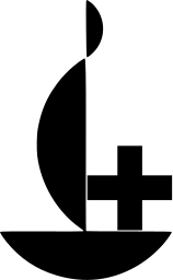 Mark 807: Small sailing boat with a plus sign beside its sail. Minerals, designed by Walter Baumberger for Comite International de la Croix-Rouge. Trademarks & Symbols Vol. 2, Kuwayama, 1973.