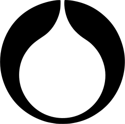 Mark 808: Round drop opening upward between two black wings in a disc. Minerals, designed by Roby d’ Silva for Petro-Chemical and Oil Industries. Trademarks & Symbols Vol. 2, Kuwayama, 1973.