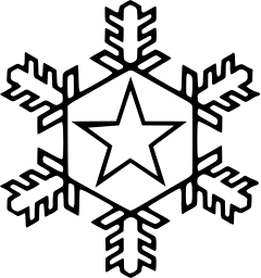 Mark 817: Six armed snowflake in line with a five point star in its hexagon centre. Minerals, for Yukijirushi Nyugyo. Trademarks & Symbols Vol. 2, Kuwayama, 1973.