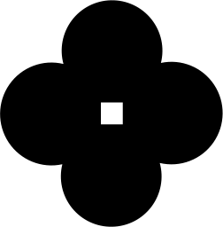 Mark 830: Four overlapping circles around a small square gap. Circles, designed by Ernst u. Ursula Hiestand. Trademarks & Symbols Vol. 2, Kuwayama, 1973.