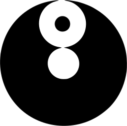 Mark 845: Stacked white ring and dot forming a vertical figure eight on a black disc. Circles, designed by Yusaku Kamekura for Project. Trademarks & Symbols Vol. 2, Kuwayama, 1973.