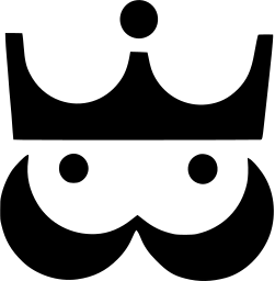 Mark 85: Crown with a ball on top above two dots set in crescent shapes, like eyes. Faces, for Tokyu Kanko et al. Trademarks & Symbols Vol. 2, Kuwayama, 1973.