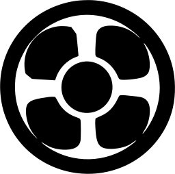 Mark 859: Four petal flower with a round hub inside a thick ring. Circles, designed by Richard Shiffer; George Nelson & Co., Inc. for Rek-o-Kut. Trademarks & Symbols Vol. 2, Kuwayama, 1973.