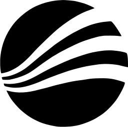 Mark 869: Black disc with sweeping white swoosh lines running to the right. Circles. Trademarks & Symbols Vol. 2, Kuwayama, 1973.