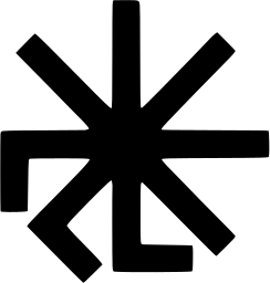 Mark 885: Four bent bars turning around a centre, each ending in a short foot. Circles, designed by Gerd Leufert for Schule für Foto lithographie Gerd Leufert. Trademarks & Symbols Vol. 2, Kuwayama, 1973.