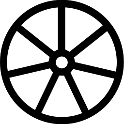 Mark 888: Seven spoke wheel drawn in thick line with a small hub. Circles, designed by Chermayeff & Geismar Associates for Northwest Bancorporation. Trademarks & Symbols Vol. 2, Kuwayama, 1973.