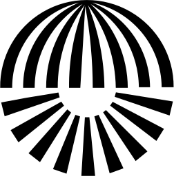 Mark 897: Disc made of curved stripes opening like a parasol above and below. Circles, designed by Walter Landmann. Trademarks & Symbols Vol. 2, Kuwayama, 1973.