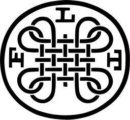 Mark 921: Woven knot work inside an oval ring with small letters at the edges. Circles, designed by Kurt Wills. Trademarks & Symbols Vol. 2, Kuwayama, 1973.