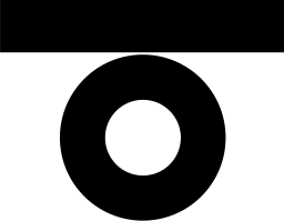 Mark 926: Thin horizontal bar above a thick ring. Circles, designed by Kurt Wirth. Trademarks & Symbols Vol. 2, Kuwayama, 1973.