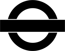 Mark 932: Thick ring cut by a wide horizontal bar through its middle. Circles, for London Transport’s. Trademarks & Symbols Vol. 2, Kuwayama, 1973.