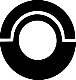 Mark 937: Thick ring with a white centre and a notched arch cut across the top. Circles, designed by Bertil Anderson-Bertilson for Project. Trademarks & Symbols Vol. 2, Kuwayama, 1973.