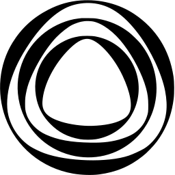 Mark 940: Rounded triangle inside a pair of interlocking oval rings. Circles, designed by Sandgren & Murtha, Inc. for Trans-Canada Telephone System. Trademarks & Symbols Vol. 2, Kuwayama, 1973.