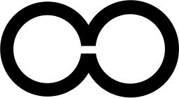 Mark 942: Two thick rings joined at a small gap to form an infinity shape. Circles, designed by Gerstner, Gredinger+Kutter for Transglobe Ltd. Trademarks & Symbols Vol. 2, Kuwayama, 1973.