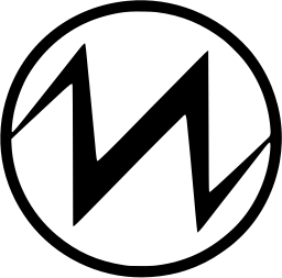 Mark 948: Thick zigzag bolt in a thin ring. Circles, designed by Metodi Weleff for Iskra. Trademarks & Symbols Vol. 2, Kuwayama, 1973.