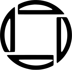 Mark 951: Four curved bars arranged in a loose square inside a circle. Circles, designed by Leendert Stofbergen for Amersfoortse gemeenschap. Trademarks & Symbols Vol. 2, Kuwayama, 1973.