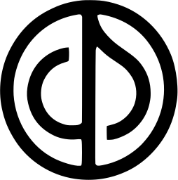 Mark 954: Two half circle curves back to back inside a ring. Circles, designed by Ludvik Feller. Trademarks & Symbols Vol. 2, Kuwayama, 1973.