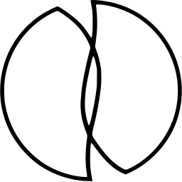 Mark 957: Thin ring split by two curved lens shapes in the middle. Circles, designed by Michele Provinciali for Poretti S.P.A. Trademarks & Symbols Vol. 2, Kuwayama, 1973.