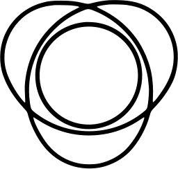 Mark 962: Circle held inside two overlapping ovals drawn in thin line. Circles, designed by Richard P. Lohse for Escher Wyss. Trademarks & Symbols Vol. 2, Kuwayama, 1973.