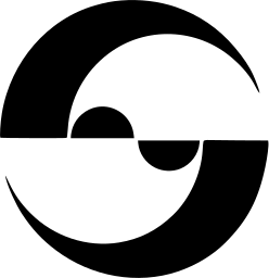 Mark 991: Disc split into an S shape with offset crescents and a small half disc. Circles, designed by John Massey for Controls Company. Trademarks & Symbols Vol. 2, Kuwayama, 1973.