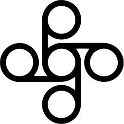 Mark 999: Five small rings joined by a line in a cross layout. Circles, designed by Chermayeff & Geismar Associates for Interactive Data Processing. Trademarks & Symbols Vol. 2, Kuwayama, 1973.